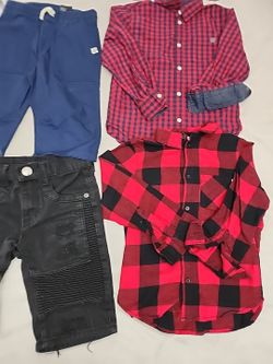 Boy Size 6 Clothing Lot 4 Pieces 2 Shorts 2 Camisas Manga Larga H&M