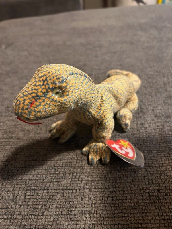 The Original TY Beanie Baby Scaly The lizard 1999 Rare-PE Pellets & Tag Errors
