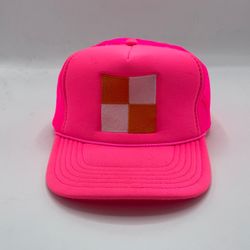 Off White Trucker Hat Pink Snap Back