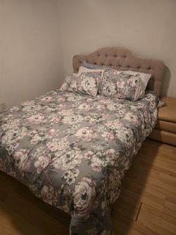 Queen Bed With Box And Frame With Backboard