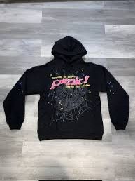 Sp5der Pink Hoodie 'Black'