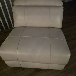 New Chapman Sectional Chair Piece (Chalk) Leather