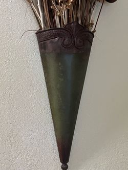 Metal Wall Pocket Vase Cone Sconce