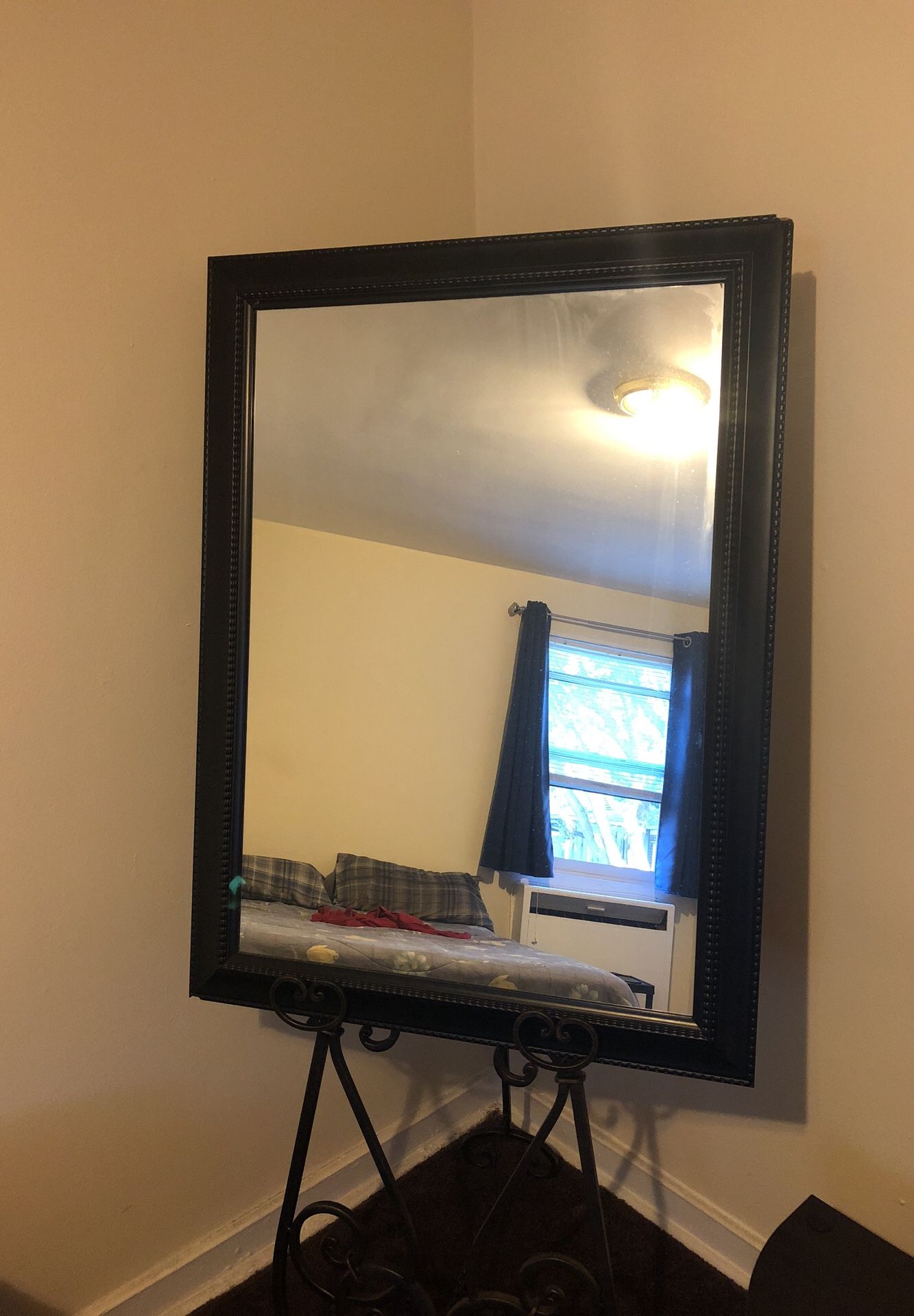 Wide mirror and art Easel