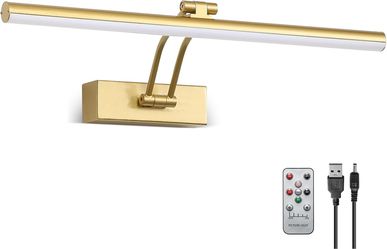 Wireless Picture Light – 5200mAh Battery, Remote Control, Metal Art & Portrait Light (Gold)