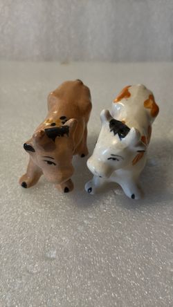 Vintage Japan Cow Salt & Pepper Shakers Sleepy Eyed Calf Pair