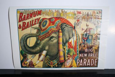 Vintage Schlitz Beer Circus Poster Barnum Bailey Elephant 1917 Museum Print 24x16