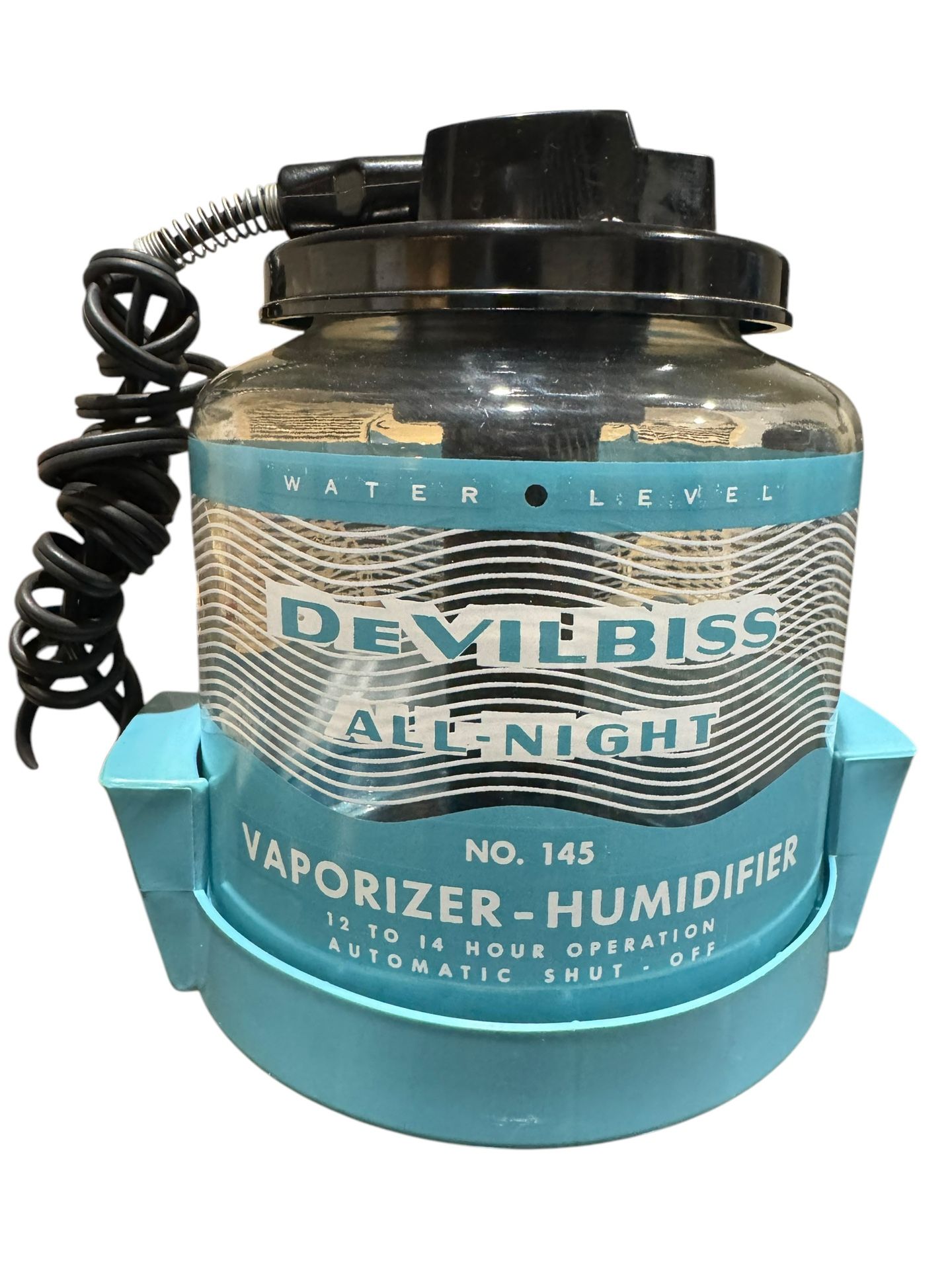 DeVilbiss No. 145 Vaporizer Humidifier, Aqua Blue, 1950's Vintage Humidifier Vaporizer