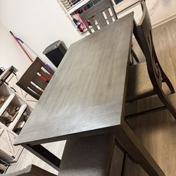 Gray dining table  in good condition