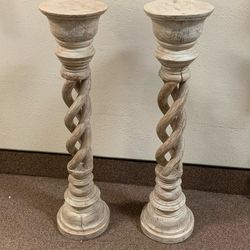 Tall wood plant or candle Pedestals