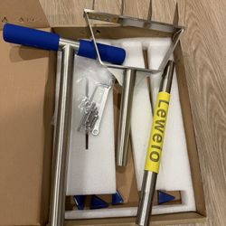 Lawn Aerator Manual Grass Aerator - Lawn Aerator Tool with 4 Spikes Aerator Lawn Tool for Yard, Semi-Assembled Aeration Tool for Lawn Soil Aerating, A