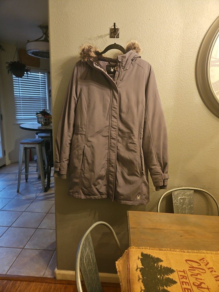 Women's Green Spider Parka (L) NWT