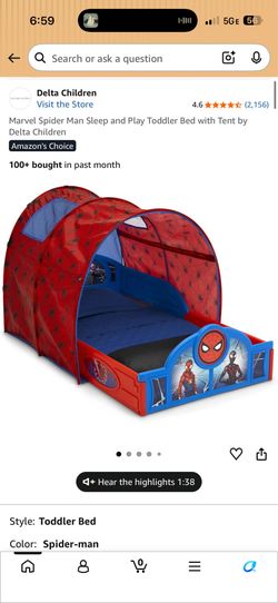 Spider man toddlers bed
