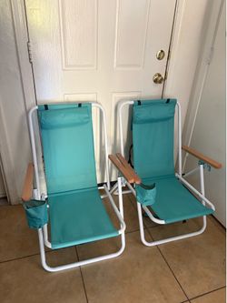 2 Teal Beach Chairs