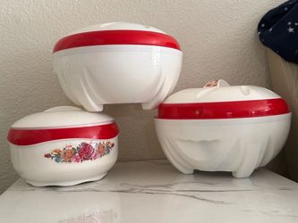 Vintage Insulated Food Warmers / Thermal Serving Containers – 3 Piece Set