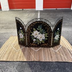Hand Painted Metal Fireplace Screen 