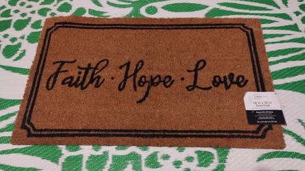 NEW "Faith, Hope, Love" Coir Doormat – $5 - 18" x 30"