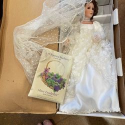 Antique vintage Harlequin Bride doll New In Box 