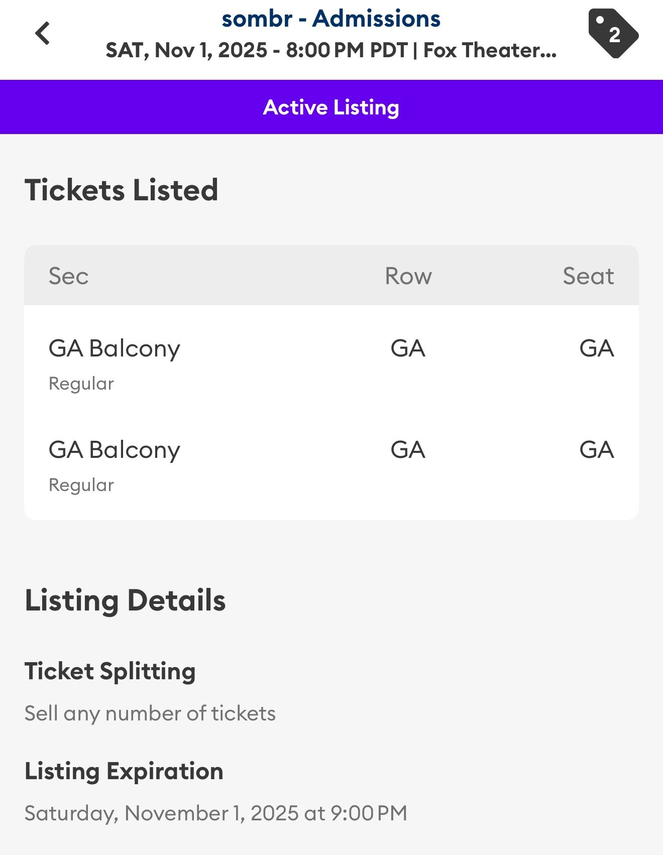 Sombr Tickets Nov 1st