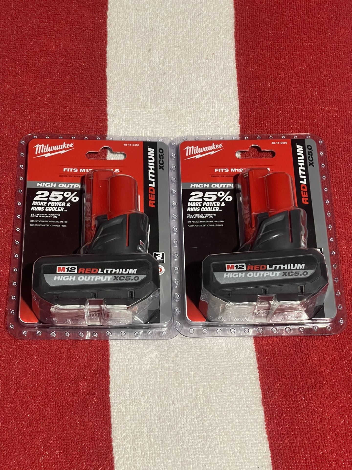 NEW 12V MILWAUKEE 5.0AH HIGH OUTPUT BATTERIES