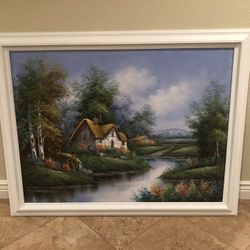 Landscape portrait painting