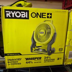 RYOBI
ONE+ 18V Cordless Hybrid WHISPER SERIES 7-1/2 in. Fan (Tool Only)