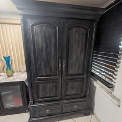 2 Piece Wardrobe/Armoire (Charcoal) 