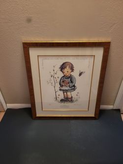 Rare "Birthday Bouquet" Lithograph By Berta Hummel Signed by Her Brother Adolph