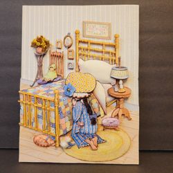 Vintage Bedtime Prayer Girls Room God Is Love 3D Art