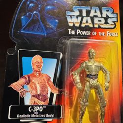 Star Wars 1995 Power of the Force C-3PO (Metallized, Real-Life Body)