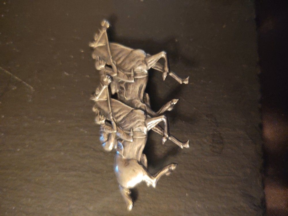 Silver Vintage Horse Racing Pin