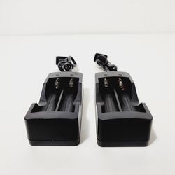 2pc 220V Dual Charger For 18650 3.7V Rechargeable Li-Ion Battery Storage Box
