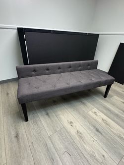Modern Gray Tufted Upholstered Bench / Accent Sofa – 63”