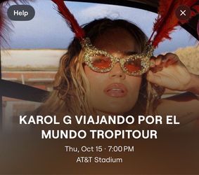 VIP Karol g 5th row in lower level