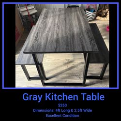 Gray kitchen table