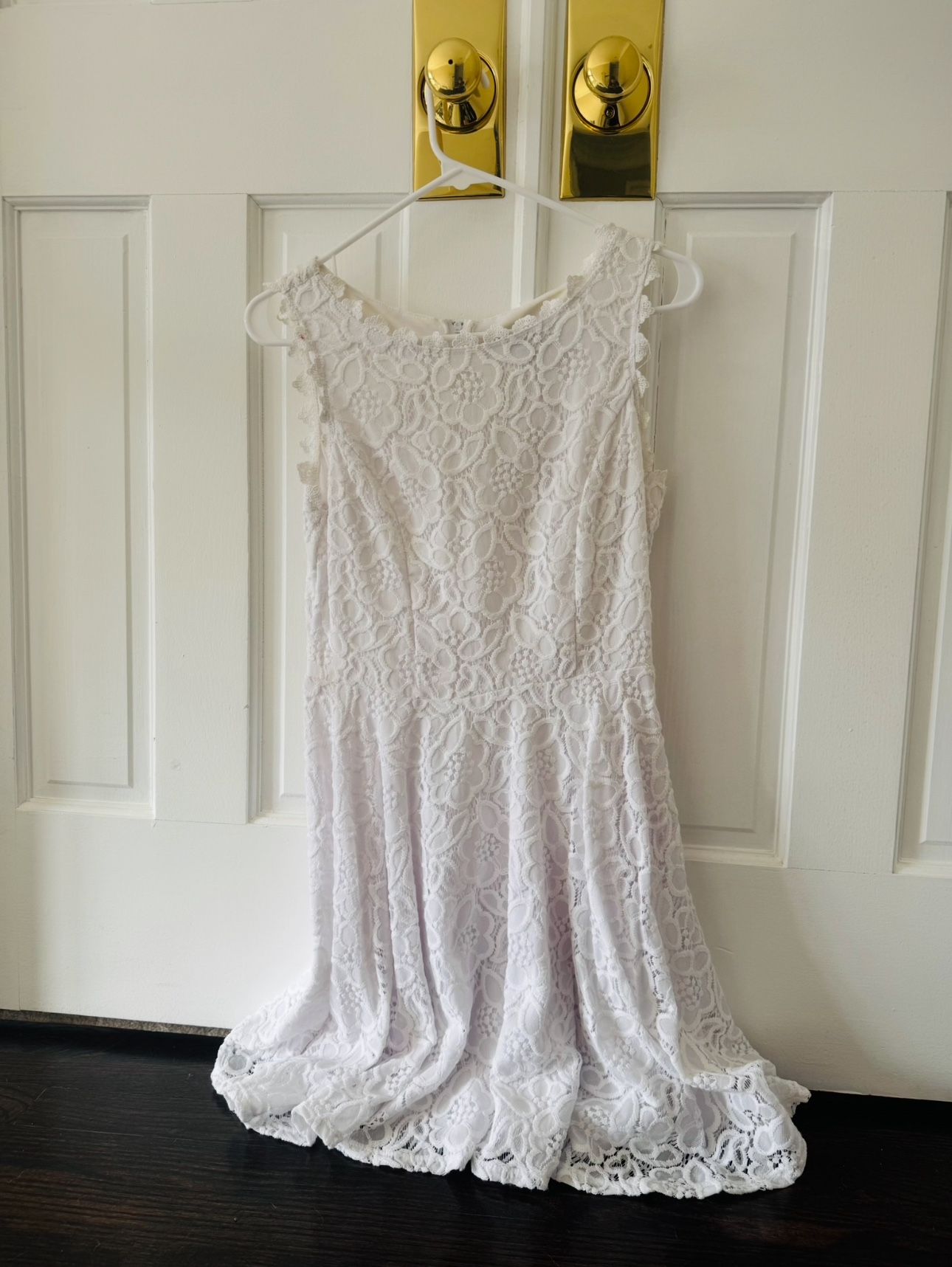 White midi dress