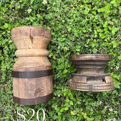 Now $10 - Pottery Barn Wooden Candleholders