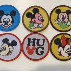 Set Of 6 Mickey Mouse/Disney Iron On Patches 