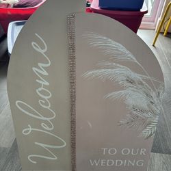 Welcome To Our Wedding Standing Wooden Sign