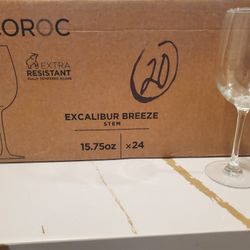 NEW Arcoroc P0777 Lot of 20 Excalibur Breeze 15.75 oz. Clear Wine Glass by Arc Cardinal Restaurant 