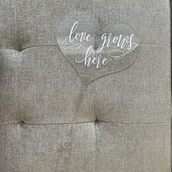 Acrylic “Love Grows Here” Cake Topper