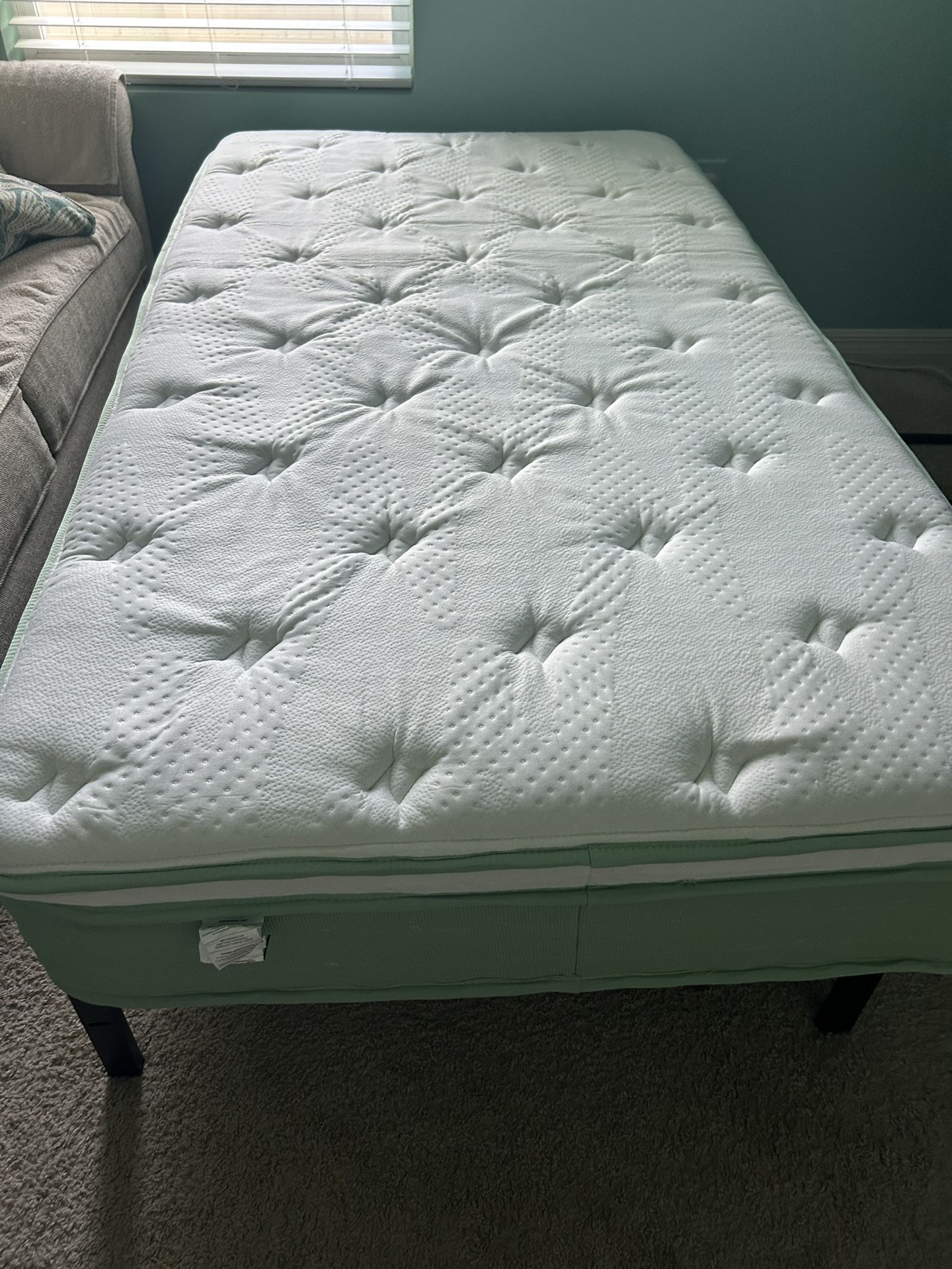 Like New Twin Mattress With Bed frame