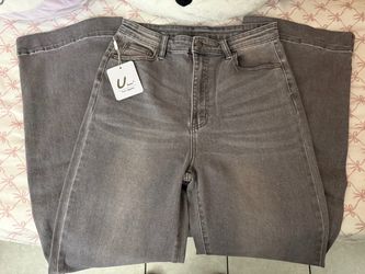 Gray Wide Leg Jeans