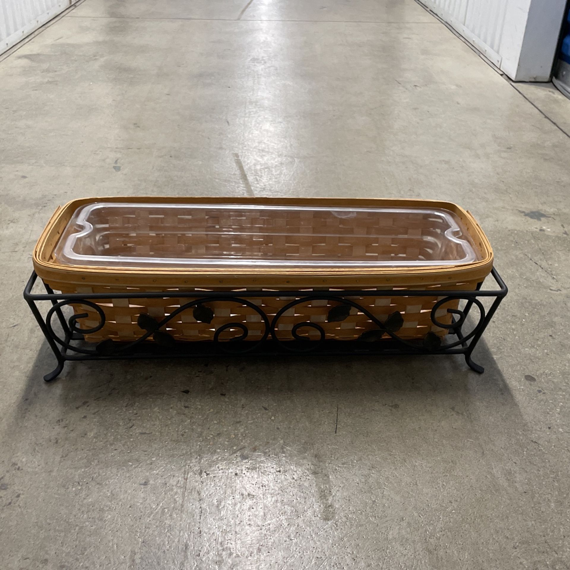 Longaberger Basket w/Wrought Iron Stand