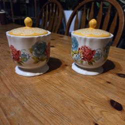 Matching Set Of Pioneer Woman Blossom Jubilee Lidded Sugar Bowls