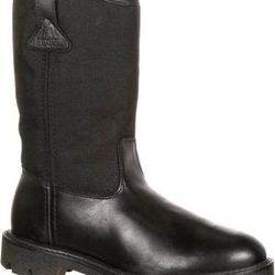 NEW Size 9 Wide Rocky Work Boot Pull-On Wellington Duty Boot
100% Leather, Nylon
Rubber sole