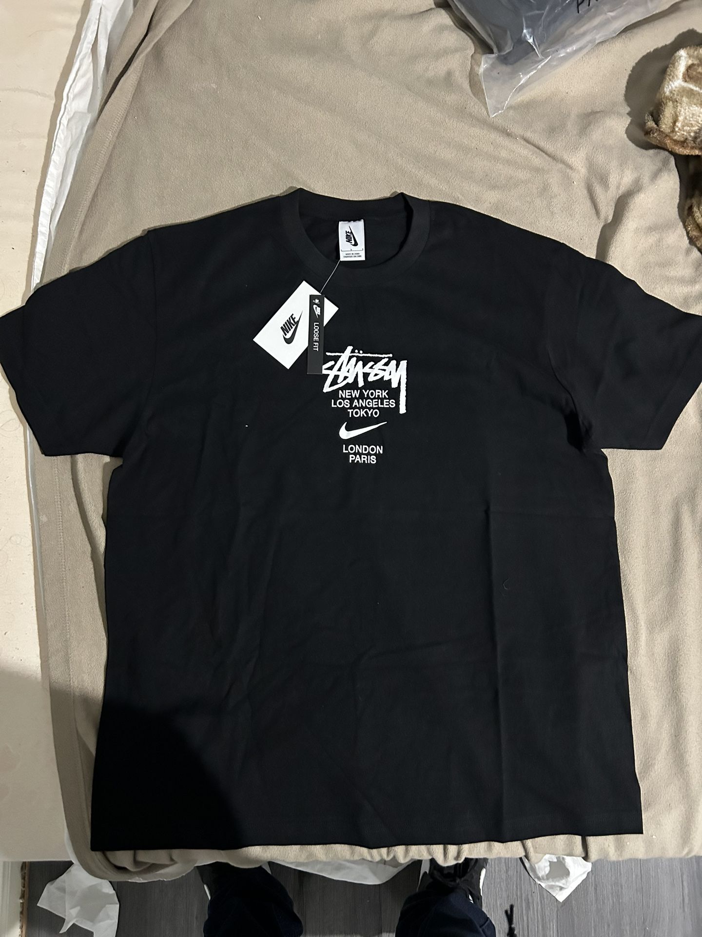 Brand New Nike x Stussy International T-shirt With Tags In Black Or White - Size Large Only