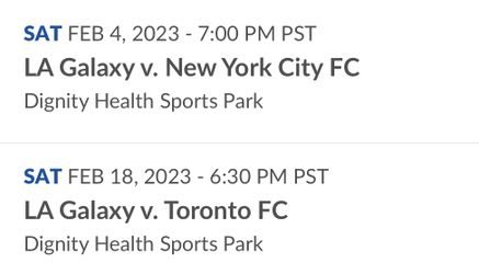 Preseason LA Galaxy Tickets