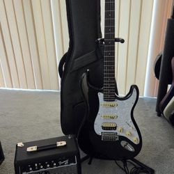 Fesley Guitar, Fender Frontman Amp, Case, Strap, Cable, Picks (Open to Trades)