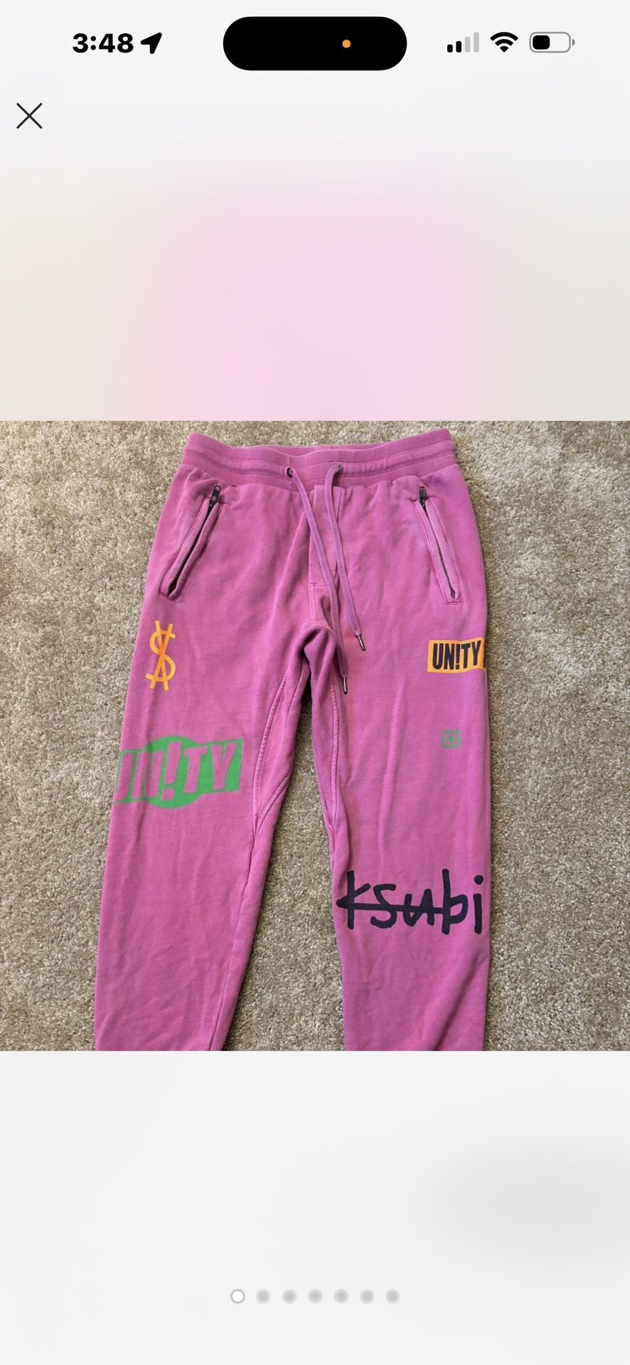 Pink Acid Washed Ksubi Sweatpants Size medium Men